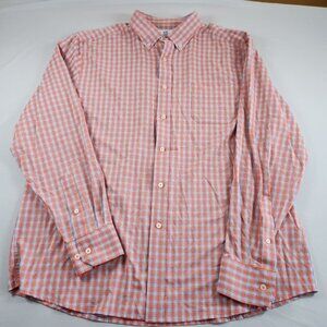 Southern Tide Men XL Intercoastal Orange Plaid Nylon LS Button Down Shirt